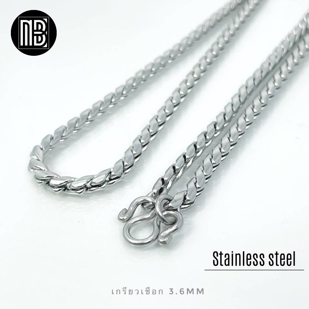 S-638 สร้อยคอสแตนเลสแท้ สร้อยพระ เกรียวเชือก3.6 22”24”26” 3องค์5องค์7องค์ สร้อยคอสแตนเลสผู้ชาย ไม่ลอ
