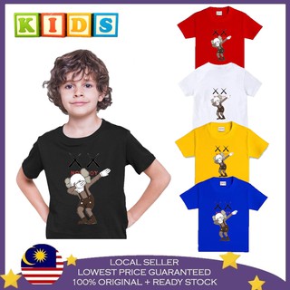 เสื้อยืด ผ้าฝ้าย 100% พิมพ์ลาย Kaws Sawger BAJU BUDAK KECIL KIDS BAJU สําหรับเด็ก