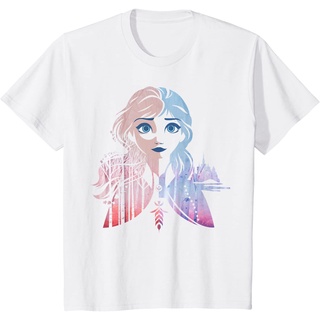 เสื้อยืดผ้าฝ้ายพรีเมี่ยม เสื้อยืด พิมพ์ลายดิสนีย์ Frozen 2 Anna Two Tone ไล่โทนสี