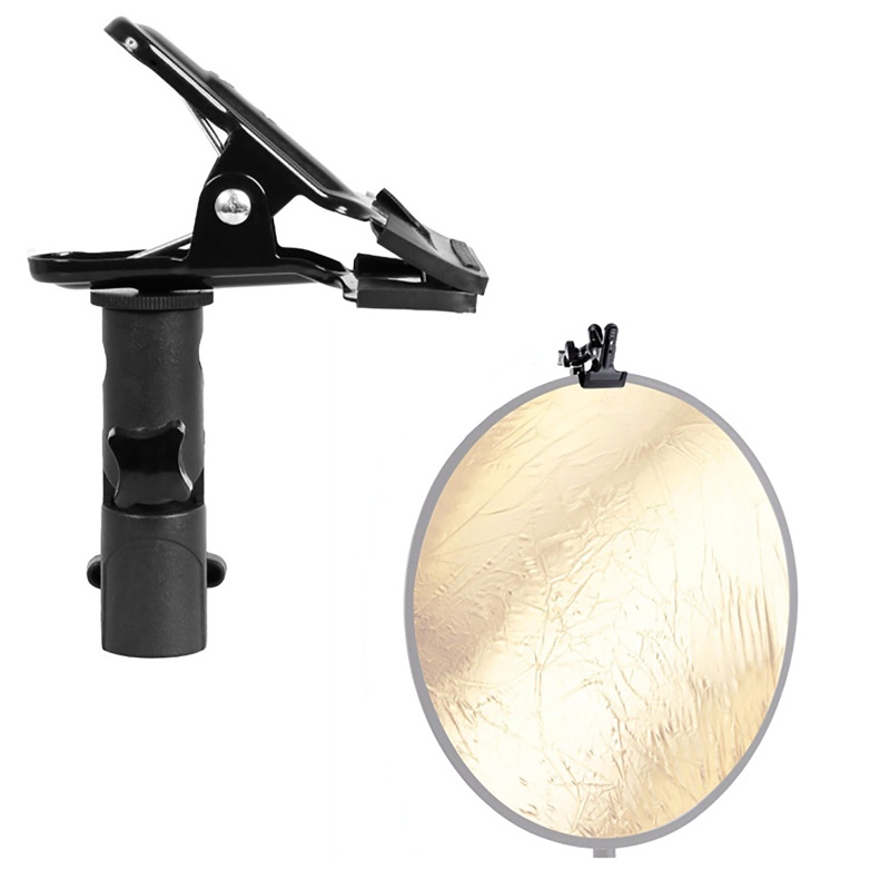 Bonjour Heavy Duty Metal Clamp Holder Reflector Metal Clip Mount 1/4 "to 3/8" Light Stand Mounting for Flash LED Light Umbrella Bracket