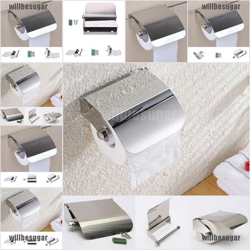 Wall Mounted Stainless Steel Bathroom Toilet Roll Paper Holder Tissue Dispenser