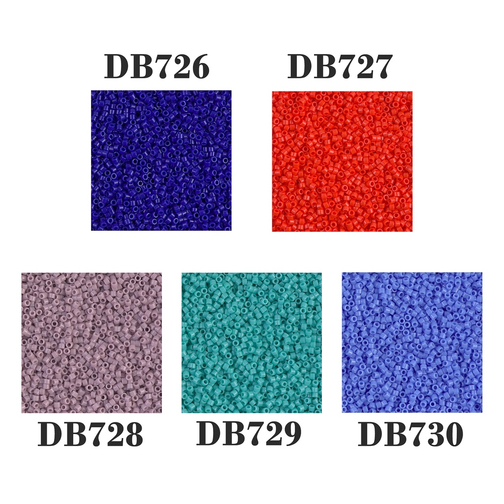 Delica 11/0 สีเงา เม็ดบีด ลูกปัดแก้ว ทรงกระบอก Miyuki Beads