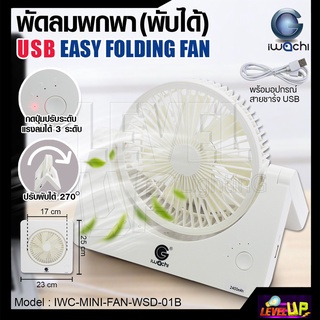 IWACHI พัดลมตั้งโต๊ะ แบบพกพา(พับได้) MINI-FAN แบบตั้งโต๊ะ  พัดลมพกพา พัดลมไร้สาย