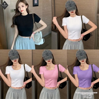 เสื้อยืดแขนสั้น คอกลม แบบบาง สีดํา แฟชั่นฤดูร้อน สไตล์ใหม่ สําหรับผู้หญิง