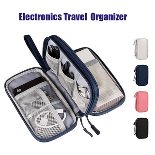 Multi-Function Double Layers Portable Electronics Travel Organizer