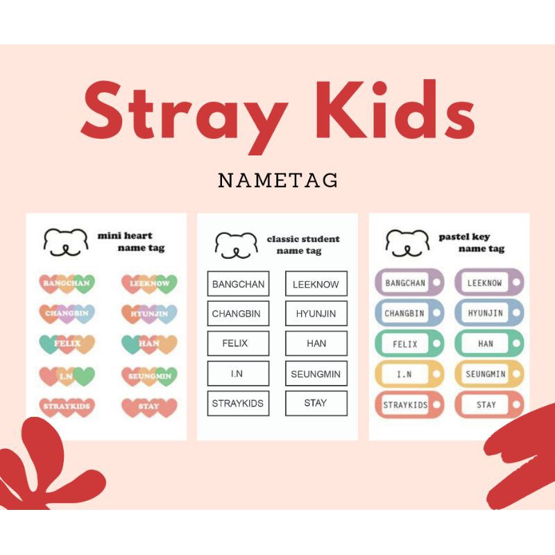 Straykids sticker nametag สติ๊กเกอร์เนมแท็ก (non-dicut)