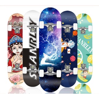 สเก็ตบอร์ด Skateboards ขนาด80*20*10cm ทนทาน สเก็ตบอร์ดแฟชั่น   สเก็ตบอร์ด 4 ล้อ สเก็ตบอร์ดลายสวย Surfskate  board  80195