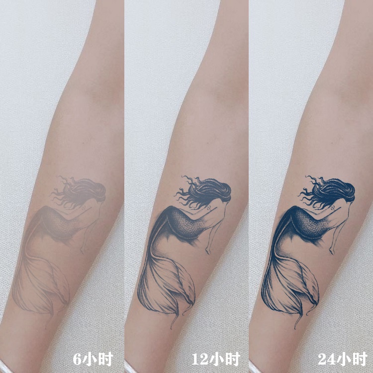 [พร้อมส่ง] สติกเกอร์รอยสักชั่วคราว ลายปลาวาฬ เรขาคณิต สุนัขจิ้งจอก หมึกน้ําผลไม้ สีน้ําเงิน ติดทนนาน สําหรับผู้ชาย ผู้หญิง
