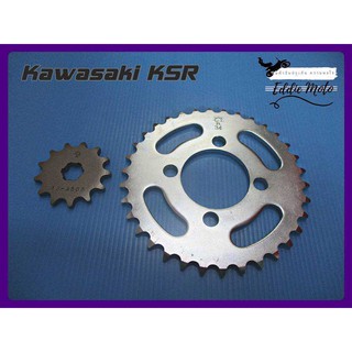 KAWASAKI KSR (13T) FRONT &amp; (34T) REAR SPROCKET SET PAIR  // สเตอร์ หน้า 13ฟัน - หลัง 34ฟัน KAWASAKI KSR