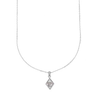 Aevari Lanna Rhombus Lantern Rhodium Necklace