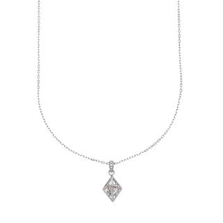 Aevari Lanna Rhombus Lantern Rhodium Necklace