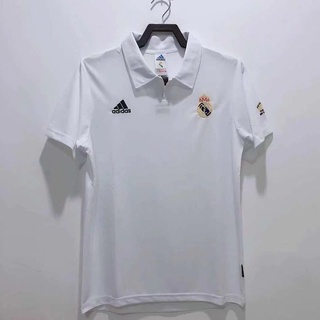 เสื้อกีฬาแขนสั้น ลายทีมชาติฟุตบอล Real Madrid 2002 2003 ชุดเหย้า คุณภาพสูง AAAv