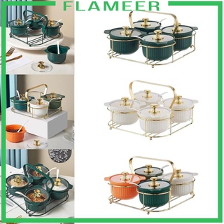 [flameer] ชุดกล่องเครื่องเทศ พริกไทย เครื่องเทศ พร้อมฝาปิด และช้อน