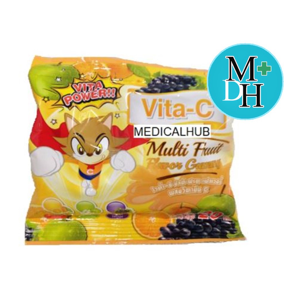 Vita-C Multi Fruit Gummy ไวต้า-ซี เยลลี่ วิตามินซี ขนาด 20 กรัม จำนวน 1 ซอง (09431)