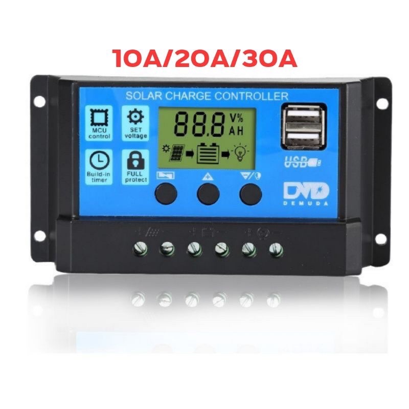 โซล่าชาร์จเจอร์ ควบคุมการชาร์จ10A/20A30A PWM Solar charger