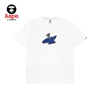 Aape เสื้อยืดแขนสั้น พิมพ์ลายตัวอักษร สีตัดกัน แฟชั่นฤดูใบไม้ร่วง และฤดูหนาว สําหรับผู้ชายS-5XL