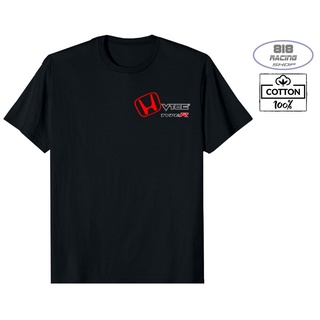 เสื้อยืดผ้าฝ้าย สตรีทแฟชั่น เสื้อยืด Racing Sport [BLACK] [COTTON 100%] [H VTEC TYPE R]คอกลม