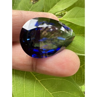 lab made Blue sapphire Corundum no.9 hardness 30x18mm ไพลิน สีน้ำเงินของเทียม น้ำหนัก 45 กะรัต