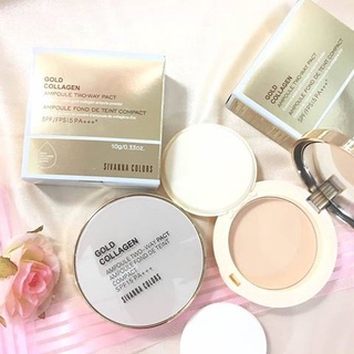 แป้งทองคำคอลลาเจนผสมรองพื้น HF675 Sivanna Gold Collagen Powder spf 15 PA+++