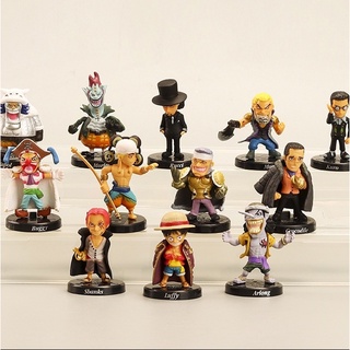 ตุ๊กตาฟิกเกอร์ อนิเมะ One Piece Luffy Zoro Nami Usopp Sanji Tony Chopper น่ารัก สําหรับประดับ 12 ชิ้น ต่อชุด