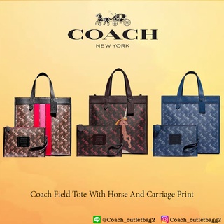 Coach Field Tote With Horse And Carriage Print