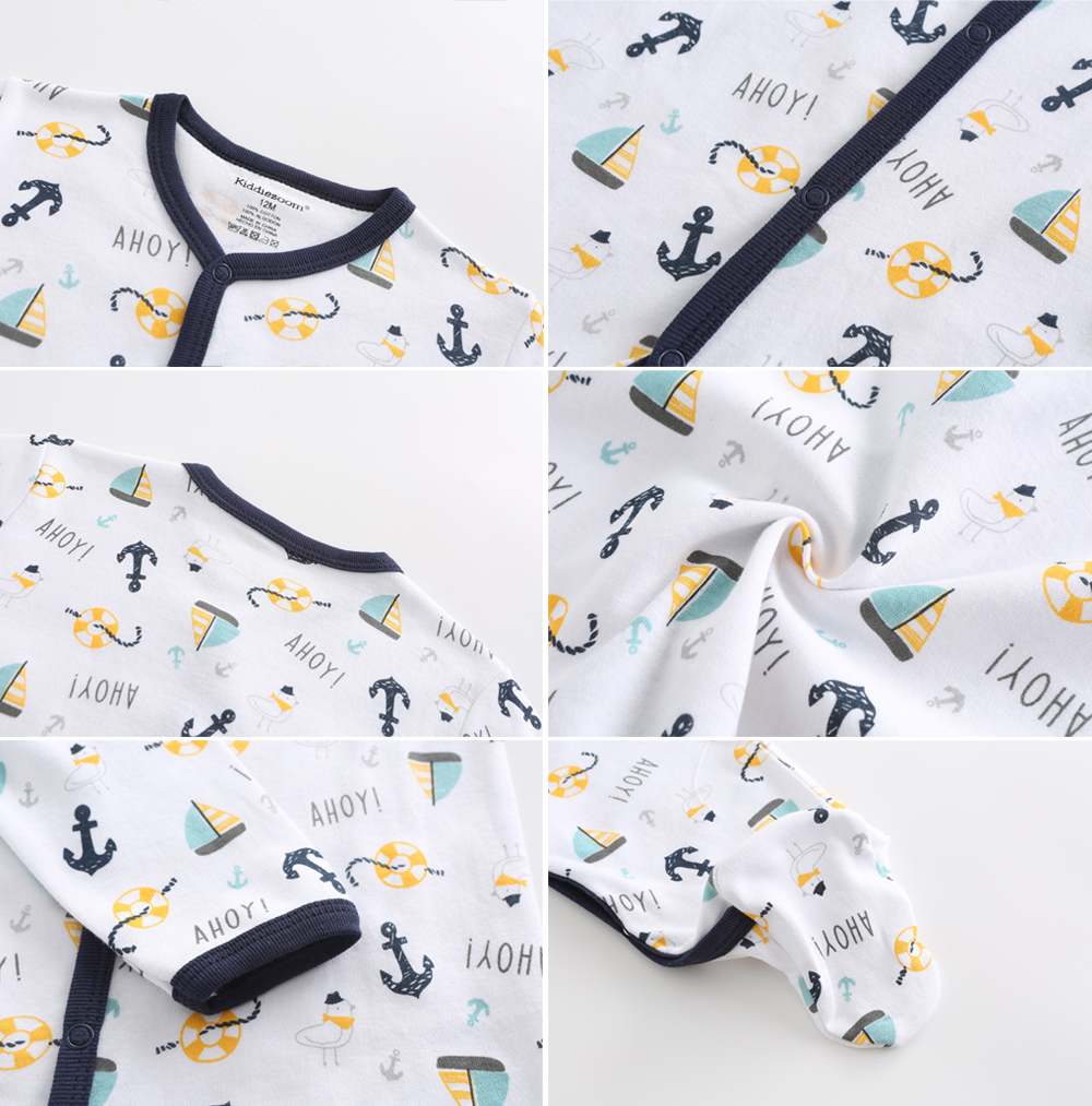 2020 ชุดรอมเปอร์แขนยาวเนื้อผ้าฝ้าย 3 ชิ้นสําหรับเด็กผู้หญิงและเด็กผู้ชาย 0-12 เดือน - รูปที่ 2