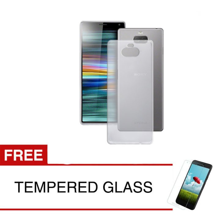 เคสคริสตัลสําหรับ Sony Xperia 10 Plus - XA3 Ultra - 6.5 นิ้ว - เคสแข็งแบบใส - กระจกนิรภัยฟรี