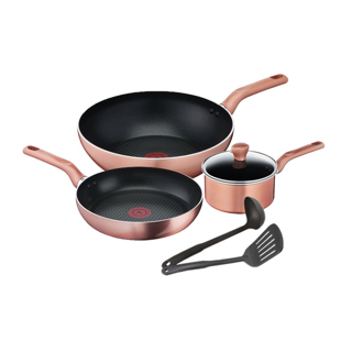 [โค้ดลด10%TEFA5MM10] Tefal เซ็ตเครื่องครัว COOK & SHINE 6 ชิ้น รุ่น G803S695 -Rose Gold