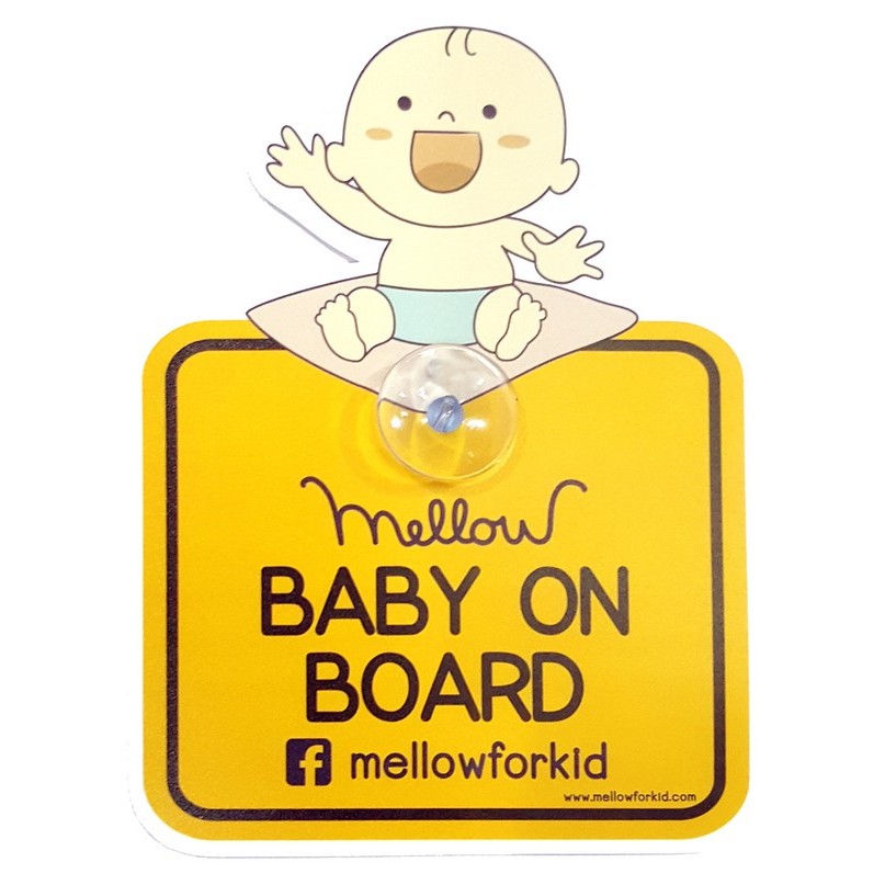 Mellow จุ๊บติดรถเด็ก Baby on board ลายการ์ตูน