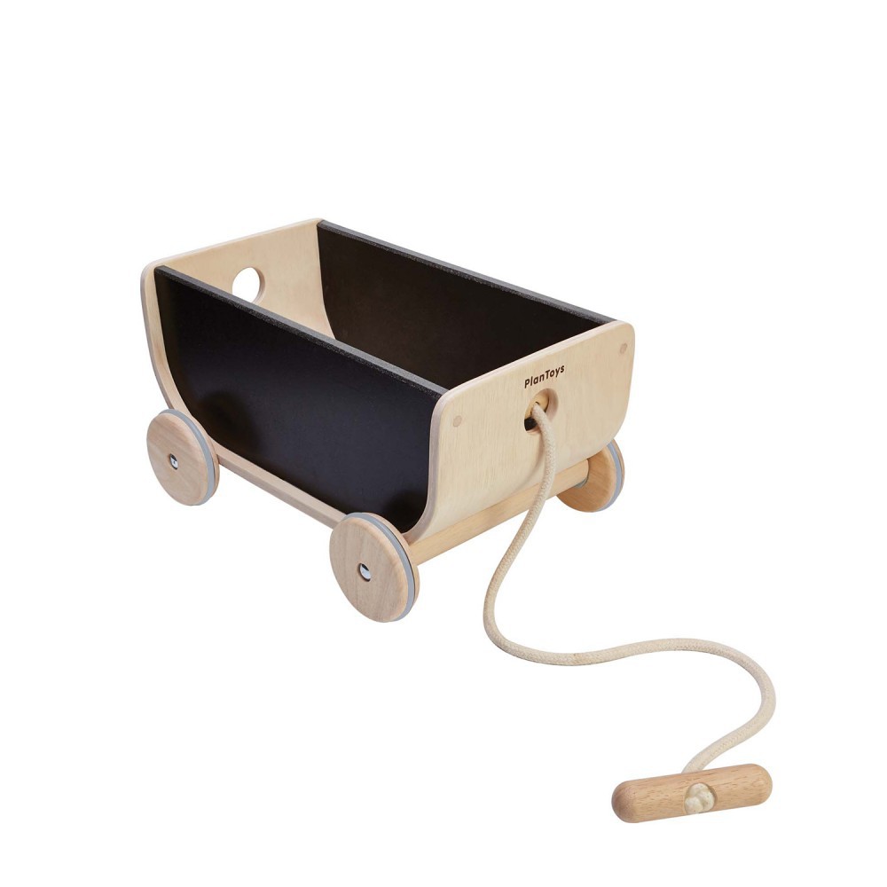 PlanToys ของเล่นไม้ 8619 Wagon - Black รถลาก - ดำ เสริมพัฒนาการ สำหรับเด็กอายุ 3 ปี ขึ้นไป
