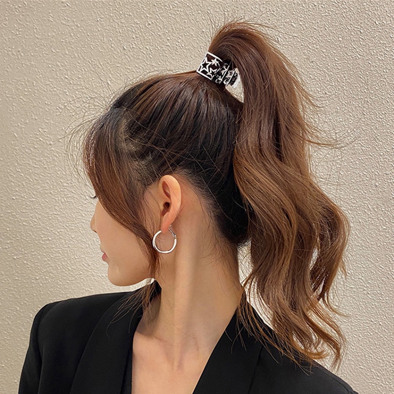 Ins โลหะผสม กลวง หางม้าสูง ยึดผม / เกาหลี พลอยเทียม ฉลาม ผม กรงเล็บ / ที่เรียบง่าย ดาว มุก ป้องกันการหย่อนคล้อย ปิ่นปักผม