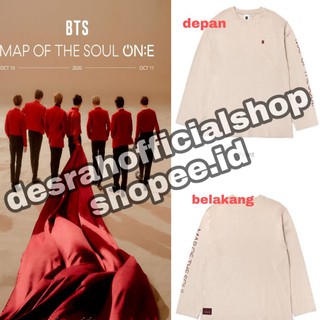 เสื้อยืดแขนยาว พิมพ์ลาย KPop Tiedye map of the soul ON:E สีครีม