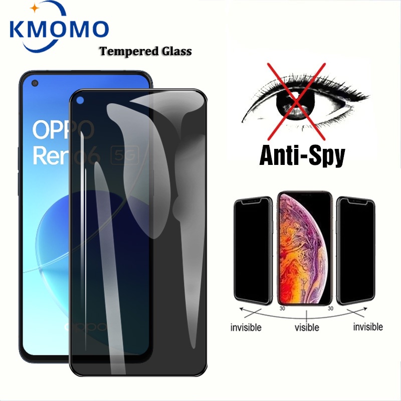 ฟิล์มกระจก เต็มจอ กันมองกันเสือก OPPO Reno 12F 5G 11F 8T 4G 8z 8 Pro 7 7z 6 6z 5 4 2 2z 2F ฟิล์ม กันมองข้าง