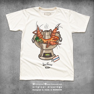 [New] TomYumKoong t-shirt เสื้อยืดลายต้มยำกุ้ง สีขาวออฟไวท์