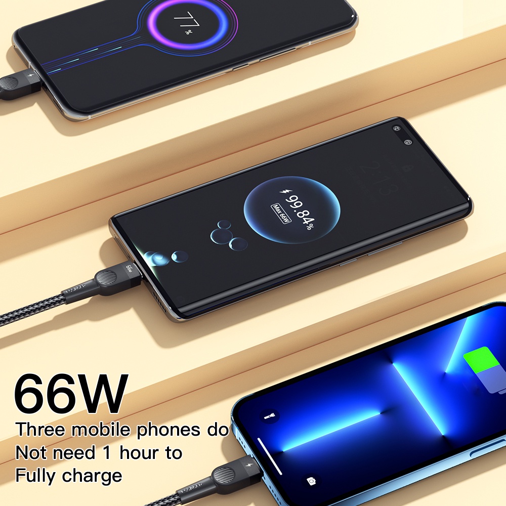 Essager 3 in 1 สายชาร์จ 6A 66W LED Type c ชาร์จไว สําหรับ oppo huawei - รูปที่ 3