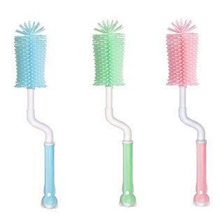 พร้อมส่ง! แปรงล้างขวดนมซิลิโคน ด้ามหมุน 360 องศา (Soft Brush)