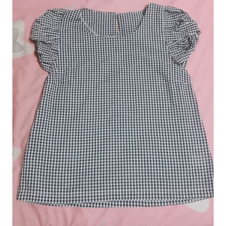 เสื้อผู้หญิงลายตารางสีขาวดำ​ Girly Black​ White​ Chess Blouse