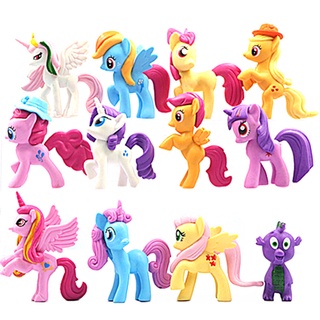 ฟิกเกอร์ My Little Pony Twilight Sparkle Rainbow Dash PVC สําหรับเก็บสะสม 12 ชิ้น