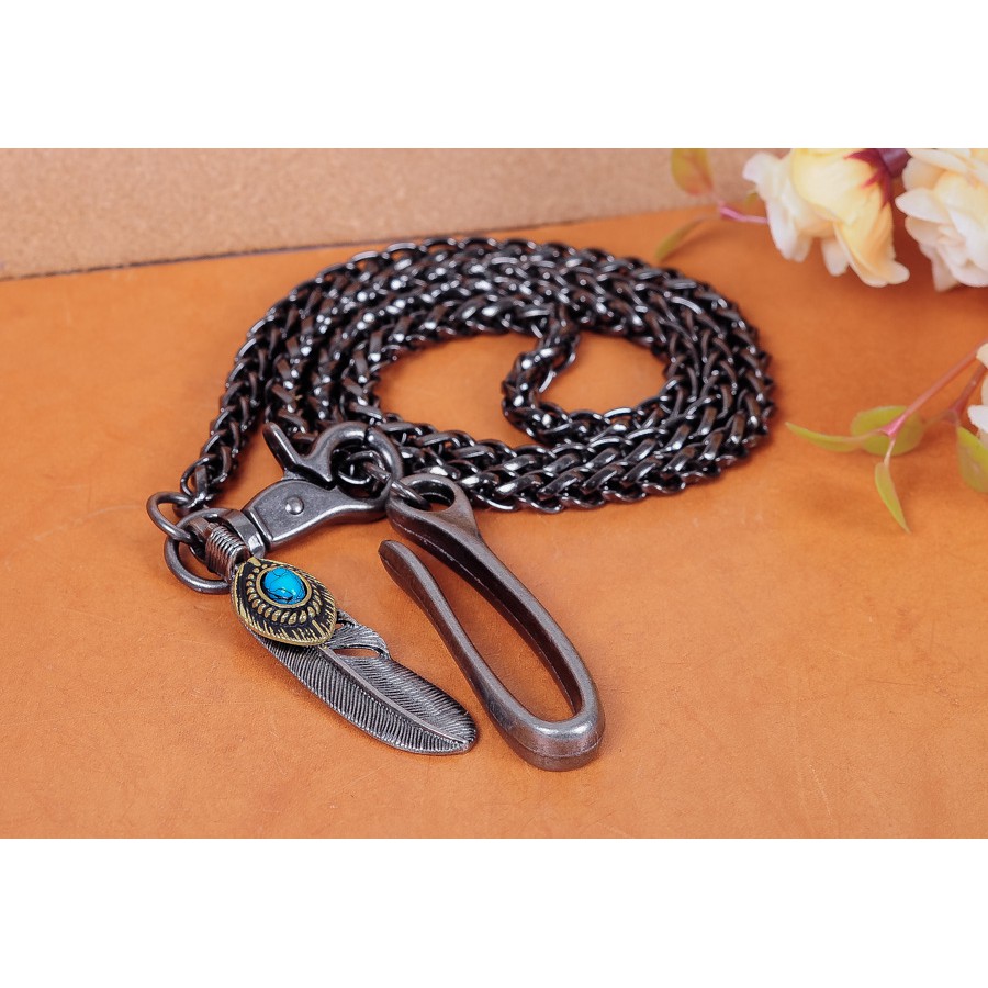 30" Basic Strong Twisted Feather Biker Trucker พวงกุญแจ Key Jean Wallet Chain