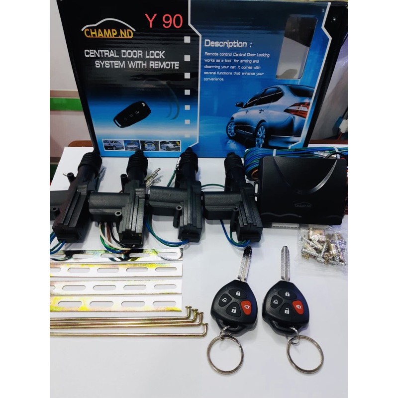 🚗ชุดเซ็นทรัลล็อค(มอเตอร์4ตัว)+รีโมทปิด-เปิดรถยนต์ตรงรุ่นแบบมีดอกกุญแจตรงรุ่นรถยี่ห้อ champ.nd🚗