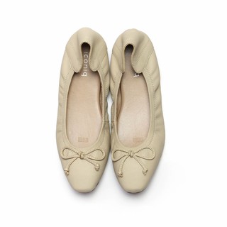 รองเท้าหนังแกะ ICONIQ รุ่น Leah Flat Comfy Balerina in Timberwolf