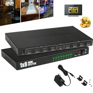 High Quality 8 Port 1 In 8 Out 1x8 HDMI Splitter Audio Video 1080P For HD HDTV 3D DVD