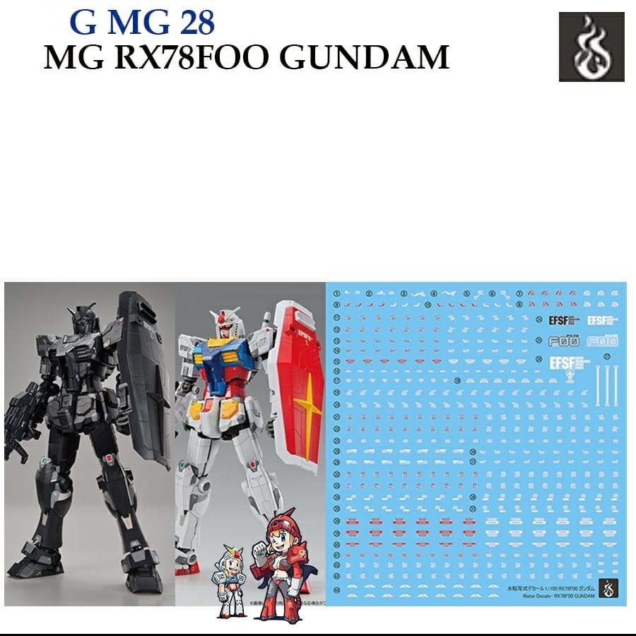 ดีคอลน้ำ [Ghost] MG 28 RX-78F00 GUNDAM MG 1/100 [Fluorescent] WATER DECAL GMG28 GMG 28 MG28 RX78F00