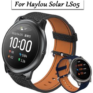 สายนาฬิกาข้อมือหนังแท้สําหรับ xiaomi haylou solar ls 05 22 มม.