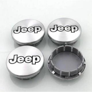 4 ชิ้นแท้ JEEP สัญลักษณ์โลโก้ตรา Hub ล้อริมศูนย์หมวก 56 มิลลิเมตรชุด 4 สีเทา