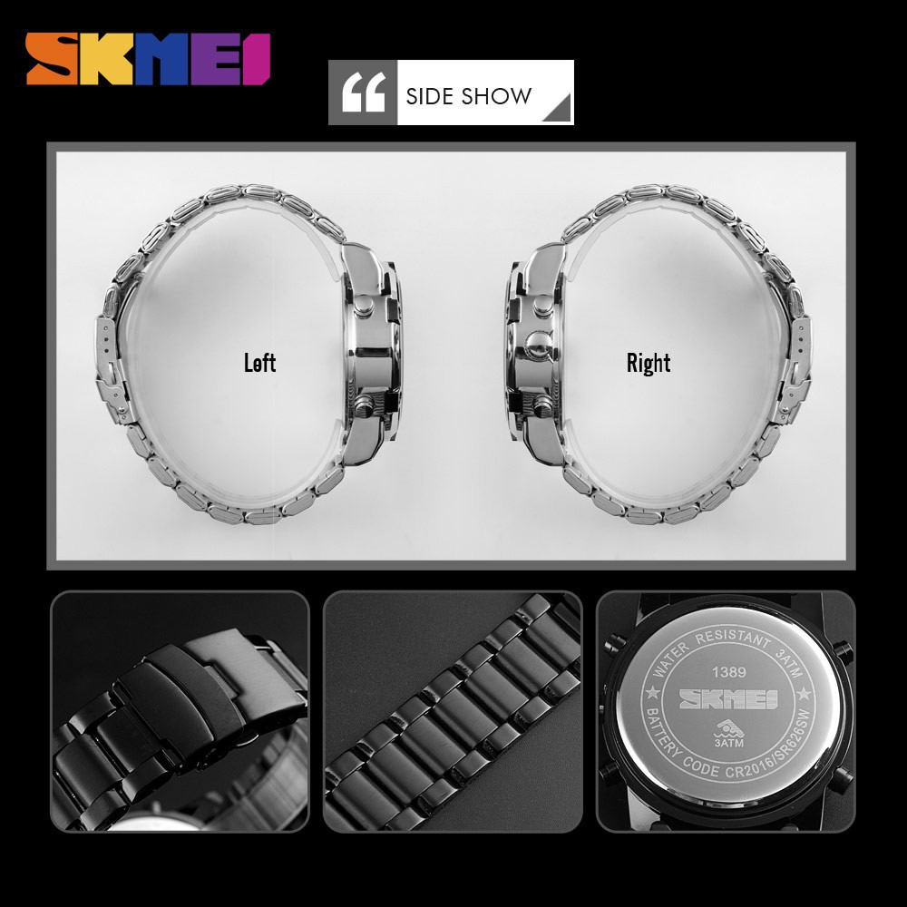 SKMEI Official 1389 Sports Men's Watch Quartz Stopwatch Dual Display Watches Waterproof Wristwatches #8