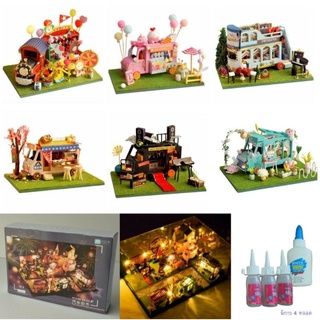 พร้อมส่ง บ้านตุ๊กตา DIY Street market มีฝาครอบกันฝุ่น