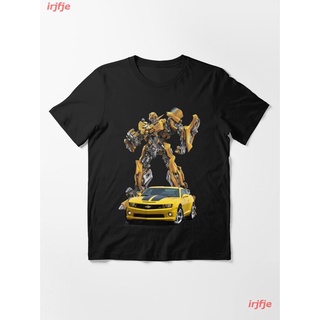 2022 Bumblebee Transformers Camaro Robot Essential T-Shirt เสื้อยืด ดพิมพ์ลาย เสื้อยืดผ้าฝ้าย คอกลม cotton แฟชั่น discou