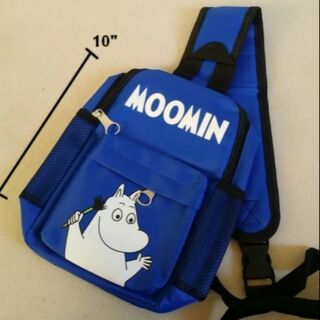 เป้สะพายเฉียง กระเป๋าคาดอก Shoulder bag ลาย มูมิน Moomin ขนาด 6x10x3 นิ้ว