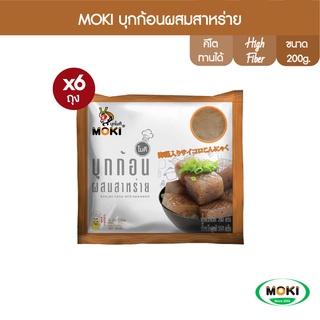 MOKI บุกก้อนผสมสาหร่าย 200g x6 บุกเพื่อสุขภาพ (FK0070) Konjac Cake with Seaweed